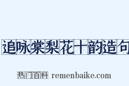 追咏棠梨花十韵造句是什么意思的图片